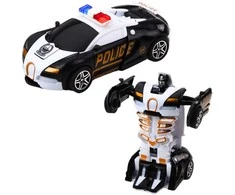 Lean Toys Žaislinis automobilis-robotas 2in1 policijos sportinis