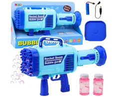Lean Toys Mėlynas elektrinis burbulų pistoletas su 64 angomis