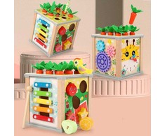 Lean Toys Medinis edukacinis kubas vaikams 5 viename