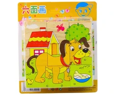 Lean Toys Medinė dėlionė su ūkio gyvūnais, 6 paveikslėliai