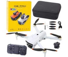 Lean Toys Šviesiai pilkas dronas su kamera D6 PRO