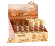 Lean Toys Rašiklis su Kapibaromis, Juodas Tušas, Įtraukiamas Mechanizmas