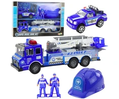 Lean Toys Policijos rinkinys vaikams su automobiliu ir šalmu