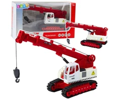 Lean Toys Žaislinis vikšrinis kranas su šviesomis ir garsais, metalinė kabina