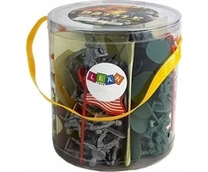 Lean Toys Didelis karinis rinkinys su 100 dalių kareiviais ir vėliavomis