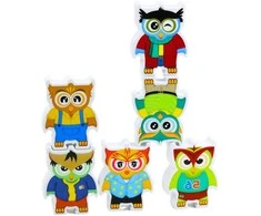 Lean Toys Įgūdžių lavinimo žaidimas Pelėdos 18 vnt