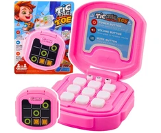 Lean Toys Elektroninis žaidimas Kryžiukai-Nuliukai 9 režimai rožinis