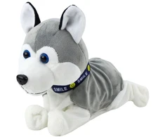 Lean Toys Interaktyvus pliušinis šuo Husky su garsais ir judesiu, 22x22x11 cm