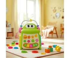 Lean Toys Interaktyvus edukacinis kubas su fortepijonu ir formų rūšiuokliu