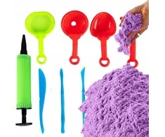 Lean Toys LeanToys Piasek kinetyczny su foremkami 3kg violetinė
