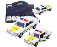 Lean Toys Policijos automobilis metalinis 1:32 su atidaromomis durimis 13 cm