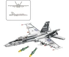 Lean Toys KONSTRUKCINIS RINKINYS – F-16 KOVINIS LĖKTUVAS 1427 dalys