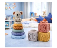 Lean Toys Montessori sensorinis bokštas su kaladėlėmis 13 vnt.