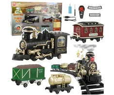 Lean Toys Elektrinis traukinys RC su šviesomis, garsais ir dūmais 206 cm 24 vnt.