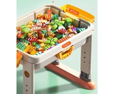 Lean Toys Konstrukcijos kaladėlių 3 viename stalas turi 55 detales
