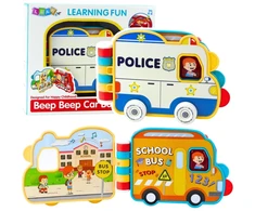 Lean Toys Interaktyvi transporto priemonių knyga su garsais ir judančiais elementais