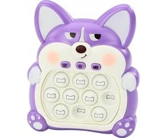 Lean Toys Pop-It Fox žaidimo konsolė violetinė, 7 žaidimo režimai