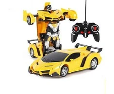 Auto Robotas transformeris 2in1 Lean Toys, geltonas
