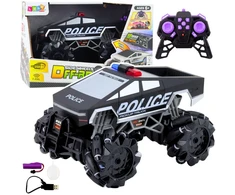 Lean Toys Nuotoliniu būdu valdomas policijos sunkvežimis su purškimo funkcija 1:16