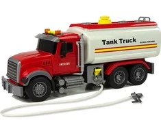 Lean Toys Baltas Žaislinis Kuro Cisternos Sunkvežimis su Šviesomis ir Garsais