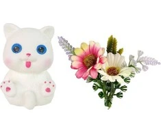 Lean Toys Lėlė Emily su ilgesniais plaukais ir baltu katinu