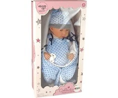 Lėlė kūdikis Lean Toys 46 cm mėlynai