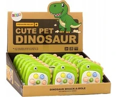 Lean Toys Interaktyvusis žaidimas „Mušk kurmį“ – dinozauras su raidėmis, žalias