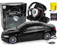 Lean Toys NUOTOLINIU BŪDU VALDOMAS BMW M3 SU VAIRU, GARSU IR ŠVIESOMIS – 2.4G, 1:18