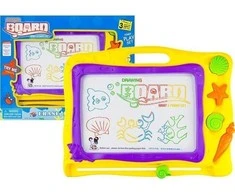 Lean Toys LeanToys jūrinė užrašų lenta + 3 antspaudai spalvingas fonas