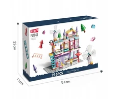 Lean Toys Bounn STATYBINIAI BLAKAI DIDELI PRABANGUS VILA MERGAIČIŲ NAMAS 216 ELEMENTŲ. 3+