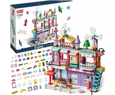Lean Toys Bounn STATYBINIAI BLAKAI DIDELI PRABANGUS VILA MERGAIČIŲ NAMAS 216 ELEMENTŲ. 3+