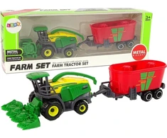 Lean Toys Žaislinis kombainas su priekaba LeanToys