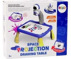 Lean Toys Vaikiškas kosminis projektorius su piešimo stalu
