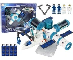 Lean Toys Kosminės misijos žaidimų rinkinys su raketa, 17 dalių