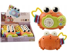 Lean Toys Žaislinis krabas su barškučiu ir projektoriumi, oranžinis