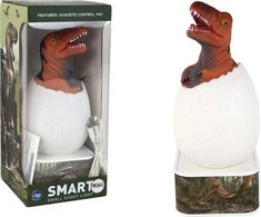 Lean Toys Dinozaurų kiaušinių lempa LED mikro USB raudona T-Rex