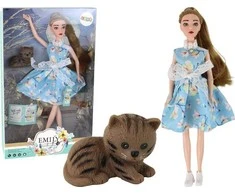Lean Toys Lėlė su kačiuku Emily Spring