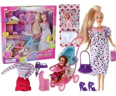 Lean Toys Nėščiosios Lėlės Rinkinys su Priedais Lucy XXL