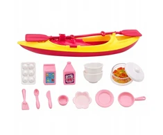 Lean Toys Lėlė su kemperiu ir baidare