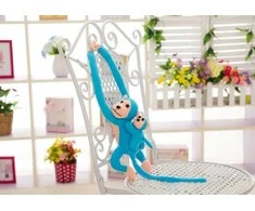 Lean Toys Minkšta mėlyna beždžionė su mažyliu, 90 cm