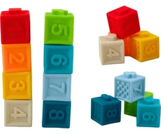 Lean Toys Minkšti ugdomieji kubeliai su gyvūnų figūrėlėmis, 20 elementų