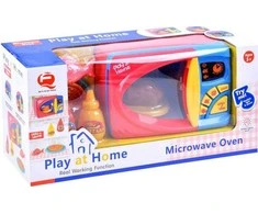 Lean Toys Žaislinė mikrobangų krosnelė su priedais vaikams nuo 3 metų