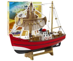 Model Medinis dekoratyvinis žvejybos laivas 30x26 cm