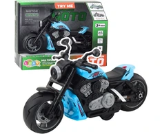 Lean Toys Žaislinis motociklas su šviesomis ir garsais, mėlynas