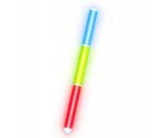 Lean Toys Pałka Trispalvė fluorescencinė lazdelė, šviečianti tamsoje, neoninė lazdelė, 31,5 cm