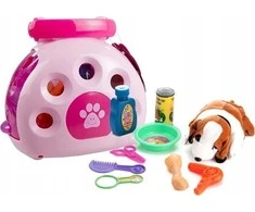Lean Toys Rinkinys žaislinis šunų narvas su priedais
