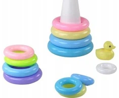 KNYGA Piramidka Žaislinė piramidė su žiedais Lean Toys 39x17,5 cm