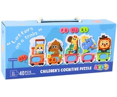 Lean Toys Edukacinė dėlionė Abėcėlės traukinukas su gyvūnais 40 el.