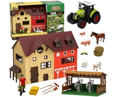 Lean Toys Rinkinys Ūkis su traktoriumi ir tvarto gyvūnų figūrėlėmis Priedai 44 vnt.