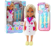 Lean Toys Gydytojo lėlė su medicinos priedais, 13 cm